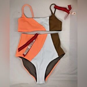 Left on Friday Bikini Set- Hi Tide Bottom Pool Days Top Orange M Top L Bottom